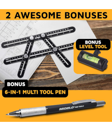 ANGLE IZER - COMBO ESQUADRO MULTI-ÂNGULO EM LIGA DE ALUMÍNIO PREMIUM ANGLE IZER - COMBO ESQUADRO MULTI-ÂNGULO EM LIGA DE ALUMÍNIO PREMIUM