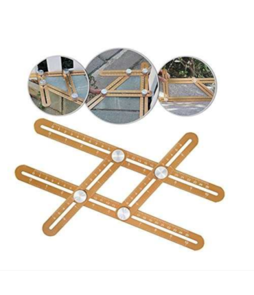 ANGLE IZER - ESQUADRO MULTI-ÂNGULO EM LIGA DE ALUMÍNIO PREMIUM - DOURADO COM BÔNUS