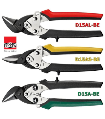 BESSEY - CONJUNTO COM 3 TESOURAS PARA CHAPAS - TIPO AVIAÇÃO