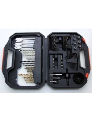 BLACK & DECKER - JOGO PARA FURAR E PARAFUSAR COM 100 PEÇAS BLACK & DECKER - JOGO PARA FURAR E PARAFUSAR COM 100 PEÇAS