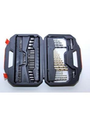 BLACK & DECKER - JOGO PARA FURAR E PARAFUSAR COM 70 PEÇAS BLACK & DECKER - JOGO PARA FURAR E PARAFUSAR COM 70 PEÇAS