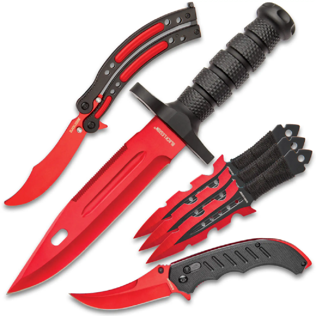 BLACK LEGION - CONJUNTO DE FACAS RED FURY - BV547 - Tools BR