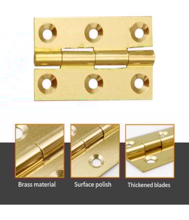 BOXMAN - DOBRADIÇA LATONADA COM 6 FUROS - 2 PCS BOXMAN - DOBRADIÇA LATONADA COM 6 FUROS - 2 PCS