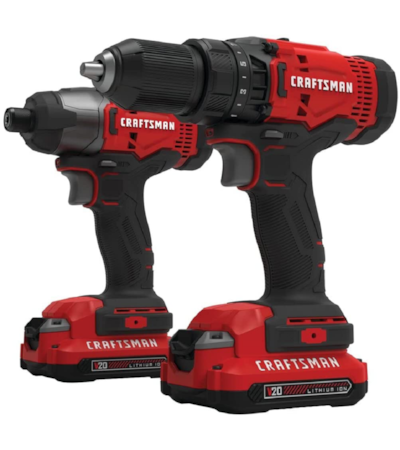 CRAFTSMAN - COMBO DE PARAFUSADEIRA E FURADEIRA SEM FIO - 20V