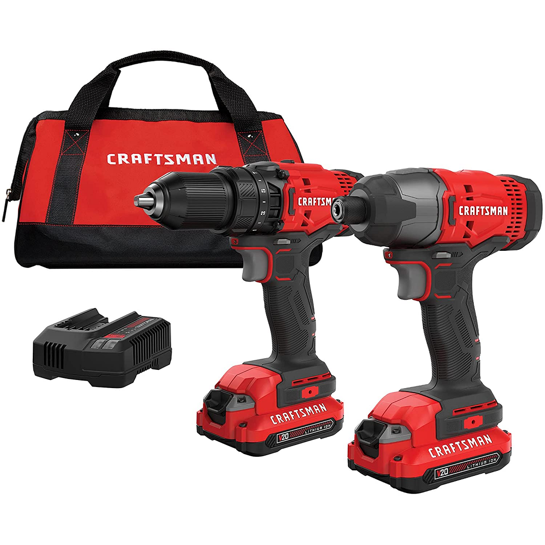 CRAFTSMAN - COMBO DE PARAFUSADEIRA E FURADEIRA SEM FIO - 20V