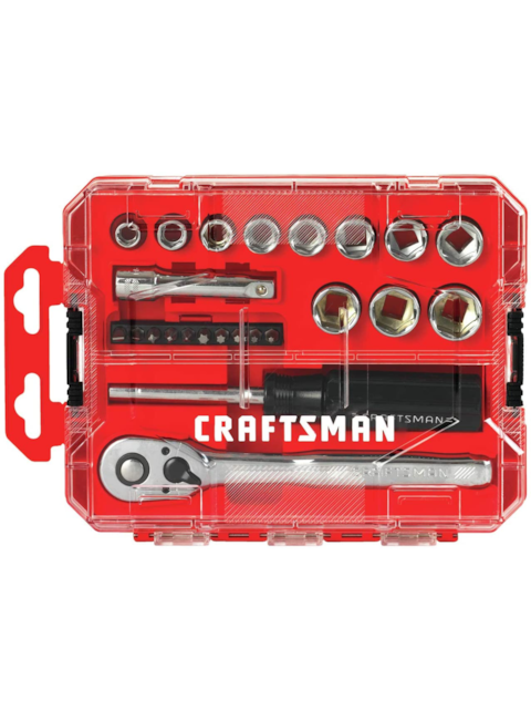 CRAFTSMAN - JOGO DE SOQUETES SEXTAVADOS E BITS - 24 PCS