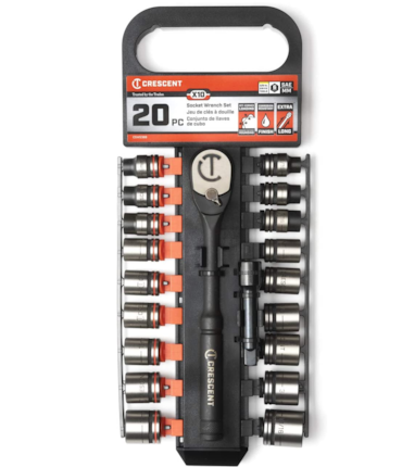 CRESCENT - JOGO DE SOQUETES SEXTAVADOS - 20 PCS CRESCENT - JOGO DE SOQUETES SEXTAVADOS - 20 PCS