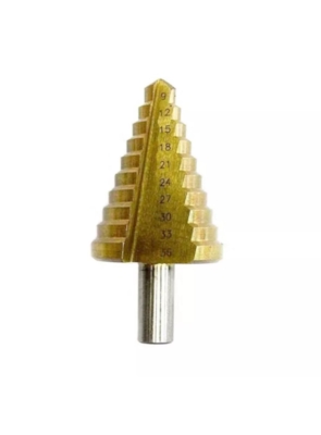 CTPOHR - STRONG - Broca Escalonada HSS, em Titânio, 9 a 36 mm CTPOHR - STRONG - Broca Escalonada HSS, em Titânio, 9 a 36 mm