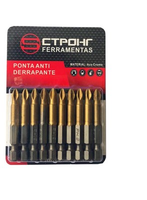 CTPOHR - STRONG - JOGO DE PONTAS BITS, EM TITÂNIO, PH2 50mm -10 UNID.