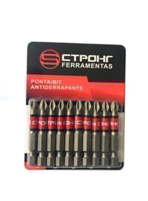CTPOHR - STRONG - JOGO DE PONTAS BITS PH2 50mm -10 UNID. CTPOHR - STRONG - JOGO DE PONTAS BITS PH2 50mm -10 UNID.