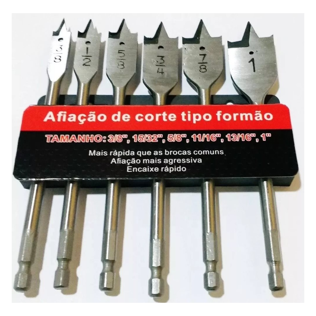 CTPOHR – STRONG – Brocas Chatas Para Madeira Com 6 peças