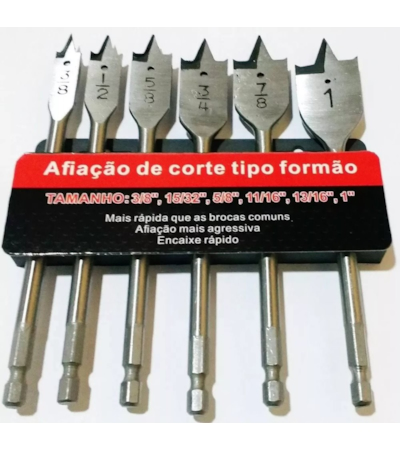 CTPOHR – STRONG – Brocas Chatas Para Madeira Com 6 peças