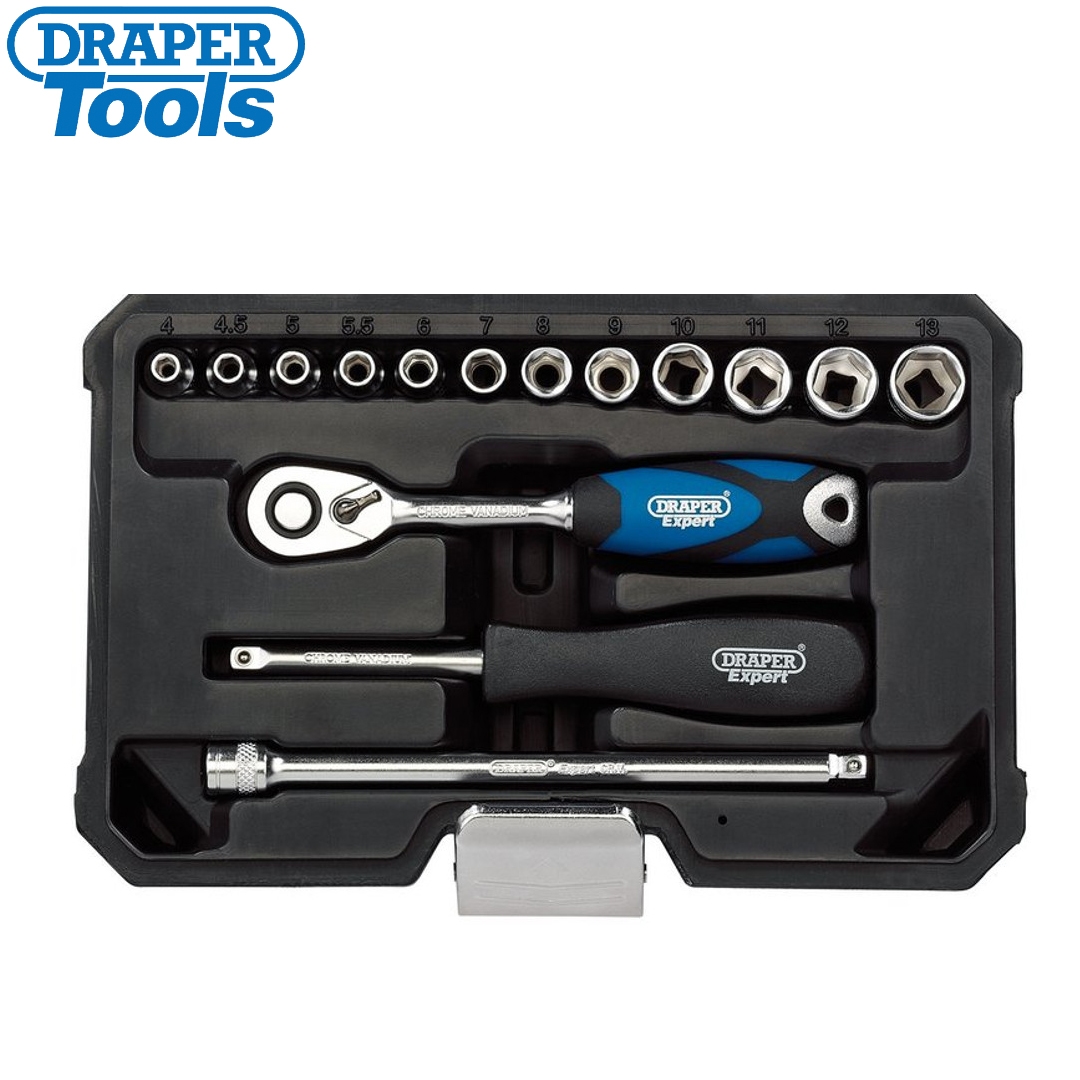 DRAPER 51pc. ソケットセット DRAPER - CONJUNTO CHAVE CATRACA E SOQUETES - 20 PEÇAS - MÉTRICO
