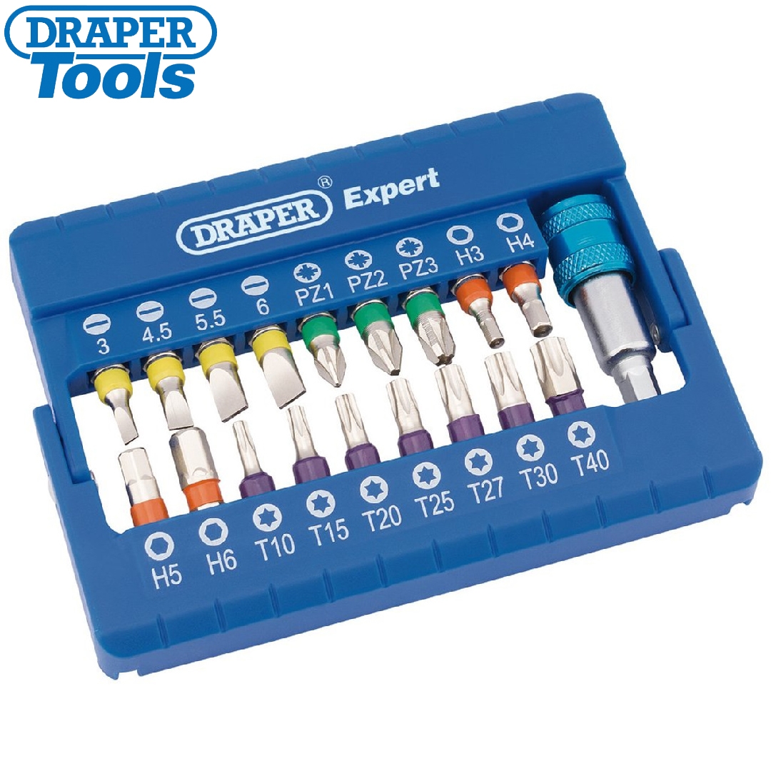 DRAPER - CONJUNTO DE 19 BITS MULTICOLORIDOS E CONECTOR RÁPIDO