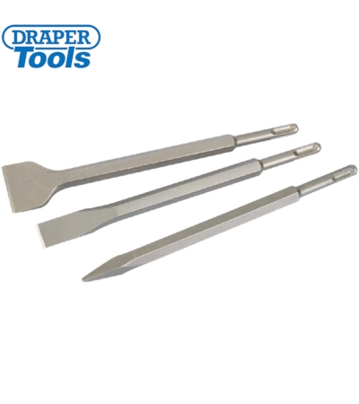 DRAPER - CONJUNTO DE TALHADEIRAS E PONTEIRO SDS PLUS - 3 PCS