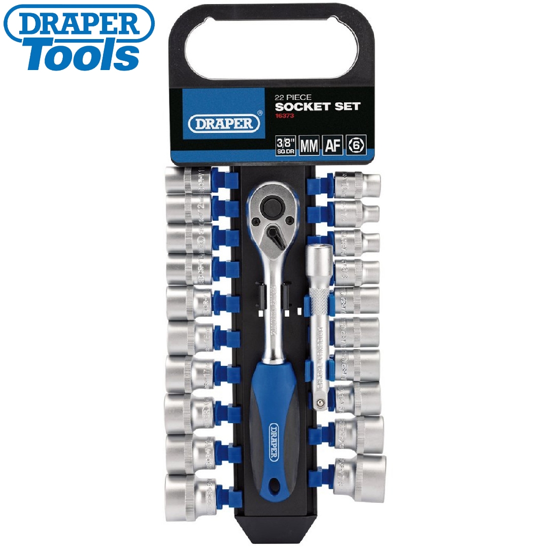 DRAPER - KIT CHAVE CATRACA 3/8 PROFISSIONAL - 22 PEÇAS