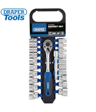 DRAPER - KIT CHAVE CATRACA 3/8 PROFISSIONAL - 22 PEÇAS