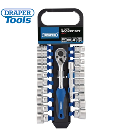 DRAPER - KIT CHAVE CATRACA 3/8 PROFISSIONAL - 22 PEÇAS