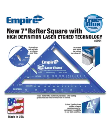 EMPIRE LEVEL - HIGH DEFINITION RAFTER SQUARE - ESQUADRO DE ALTA DEFINIÇÃO