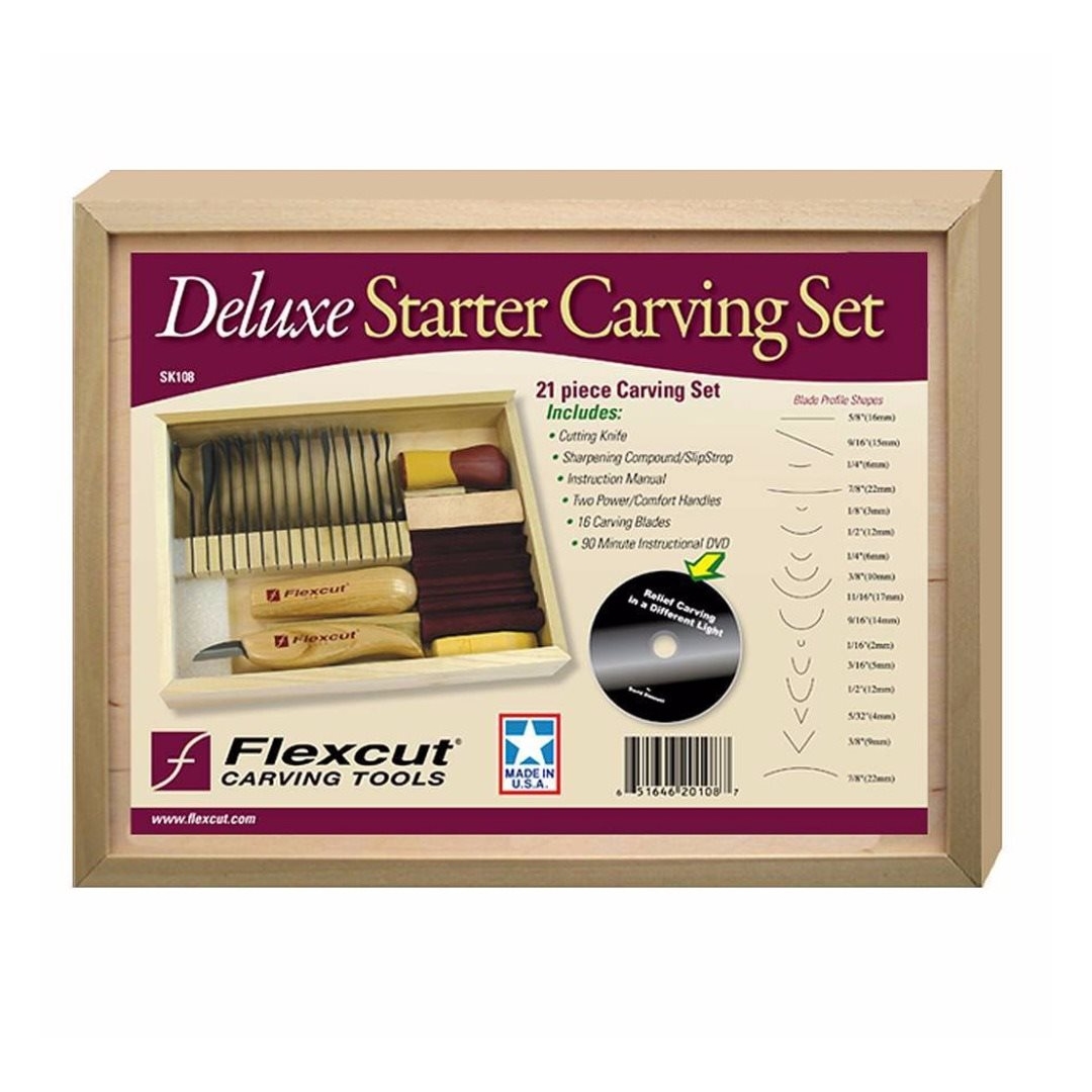 FLEXCUT -  21 PC. DELUXE STARTER SET - CONJUNTO DE LUXO COM 21 PEÇAS PARA ENTALHE