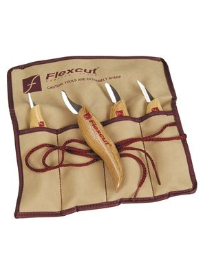 Flexcut - 4 Carving Knife Set - Conjunto com 4 Facas/Formões para Entalhe