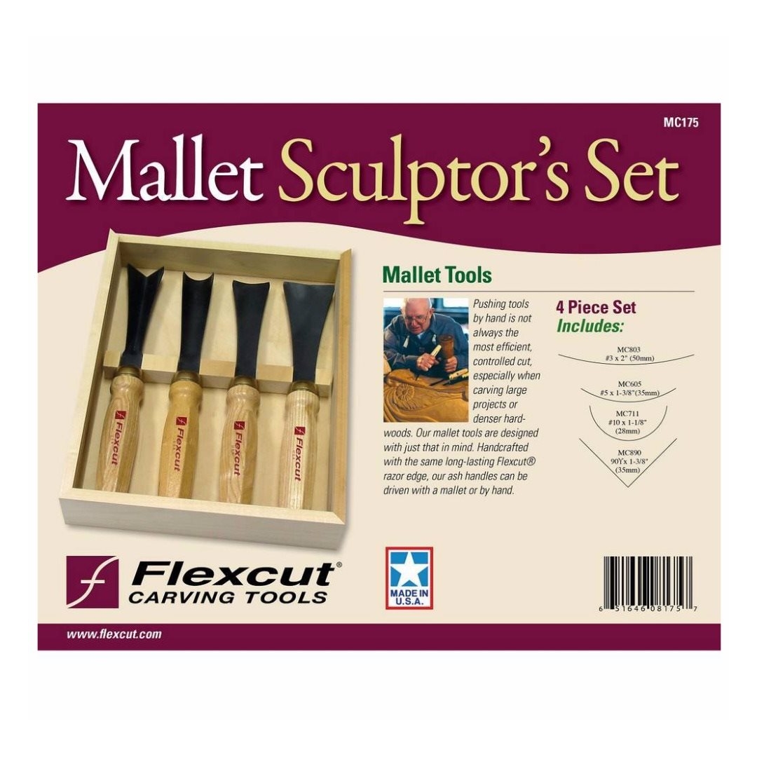 FLEXCUT - 4 PC. SCULPTOR'S SET - CONJUNTO DE 4 GOIVAS PARA ESCULPIR