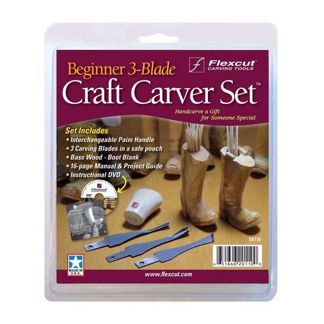 FLEXCUT -  BEGINNER 3-BLADE CRAFT CARVER SET - KIT BÁSICO DE ENTALHE