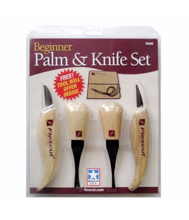 FLEXCUT - BEGINNER PALM & KNIFE SET - CONJUNTO DE FACAS E GOIVAS