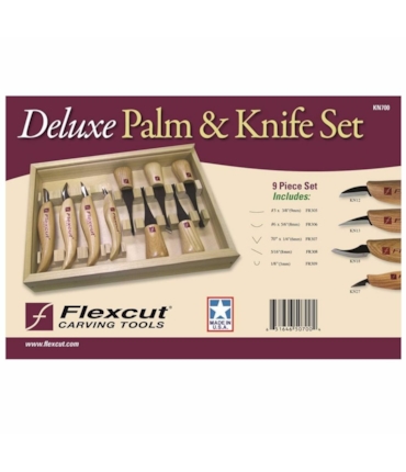 FLEXCUT - DELUXE PALM & KNIFE SET - CONJUNTO COM 9 FACAS E GOIVAS DE LUXO