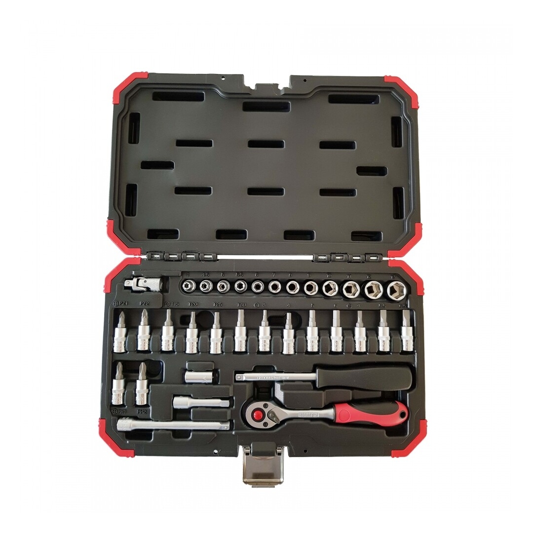 GEDORE - JOGO DE SOQUETES SEXTAVADOS 1/4" - 33PCS