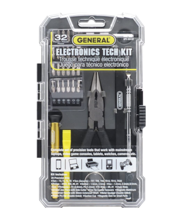 GENERAL TOOLS - CONJUNTO PARA MICRO REPAROS - 32 PCS GENERAL TOOLS - CONJUNTO PARA MICRO REPAROS - 32 PCS