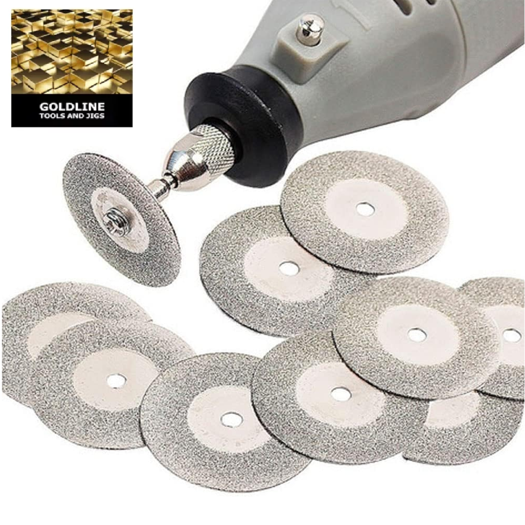 GOLDLINE - 10 MINI DISCOS DIAMANTADOS DE CORTE PARA DREMEL E MICRORRETÍFICA - 20 MM