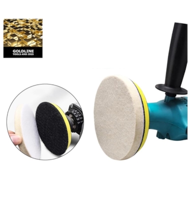 GOLDLINE - BOINA COM VELCRO COM 1 DISCO DE LÃ E 24 LIXAS PARA LIXADEIRAS
