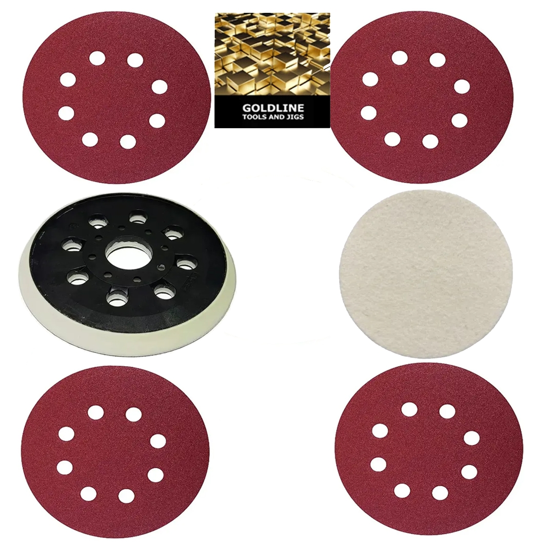 GOLDLINE - BOINA COM VELCRO COM 1 DISCO DE LÃ E 24 LIXAS PARA LIXADEIRAS