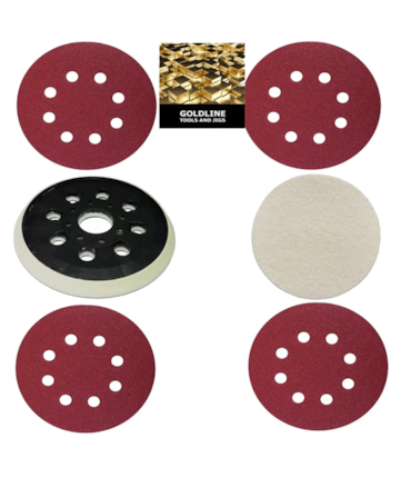GOLDLINE - BOINA COM VELCRO COM 1 DISCO DE LÃ E 24 LIXAS PARA LIXADEIRAS
