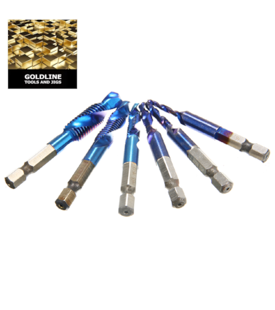 GOLDLINE - BROCAS ESPIRAIS EM AÇO TRATADO M35 NANO BLUE