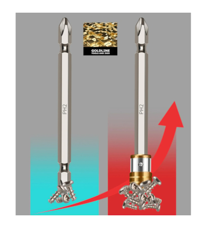 GOLDLINE - CONJUNTO DE BITS E PONTEIRAS MAGNETIZADAS COM FIXADOR