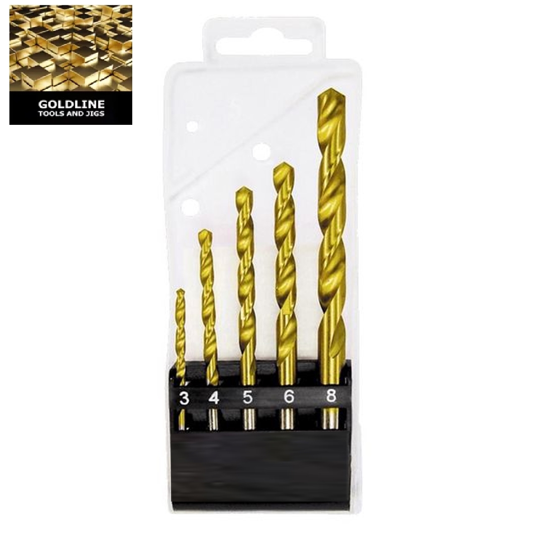 GOLDLINE - CONJUNTO DE BROCAS EM TITÂNIO PARA METAL - 5 PCS