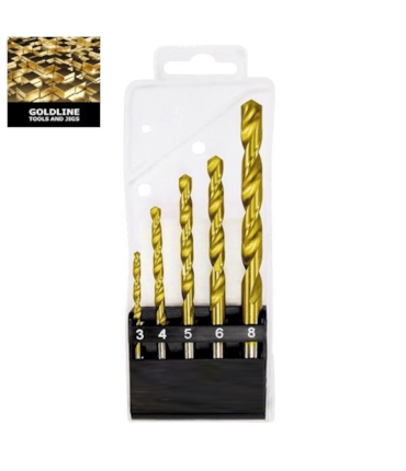 GOLDLINE - CONJUNTO DE BROCAS EM TITÂNIO PARA METAL - 5 PCS