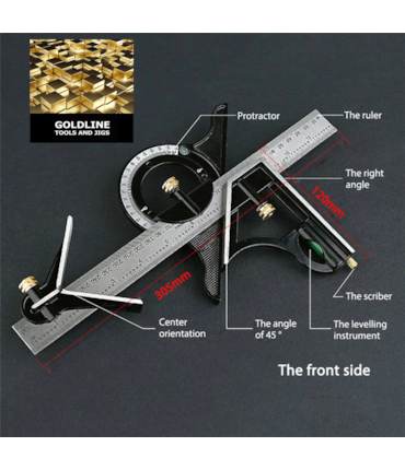 GOLDLINE - ESQUADRO COMBINADO MULTIFUNCIONAL - 60 CM GOLDLINE - ESQUADRO COMBINADO MULTIFUNCIONAL - 60 CM