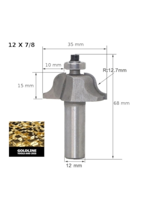 GOLDLINE - FRESA ROMANA EM METAL DURO COM ROLAMENTO GOLDLINE - FRESA ROMANA EM METAL DURO COM ROLAMENTO