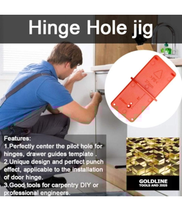 GOLDLINE - GABARITO JIG PARA DOBRADIÇAS - 35 MM E 40 MM GOLDLINE - GABARITO JIG PARA DOBRADIÇAS - 35 MM E 40 MM