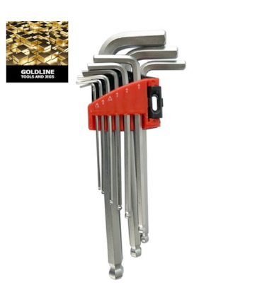 GOLDLINE - JOGO DE CHAVE ABAULADA - 1.5 A 10 MM - CRV