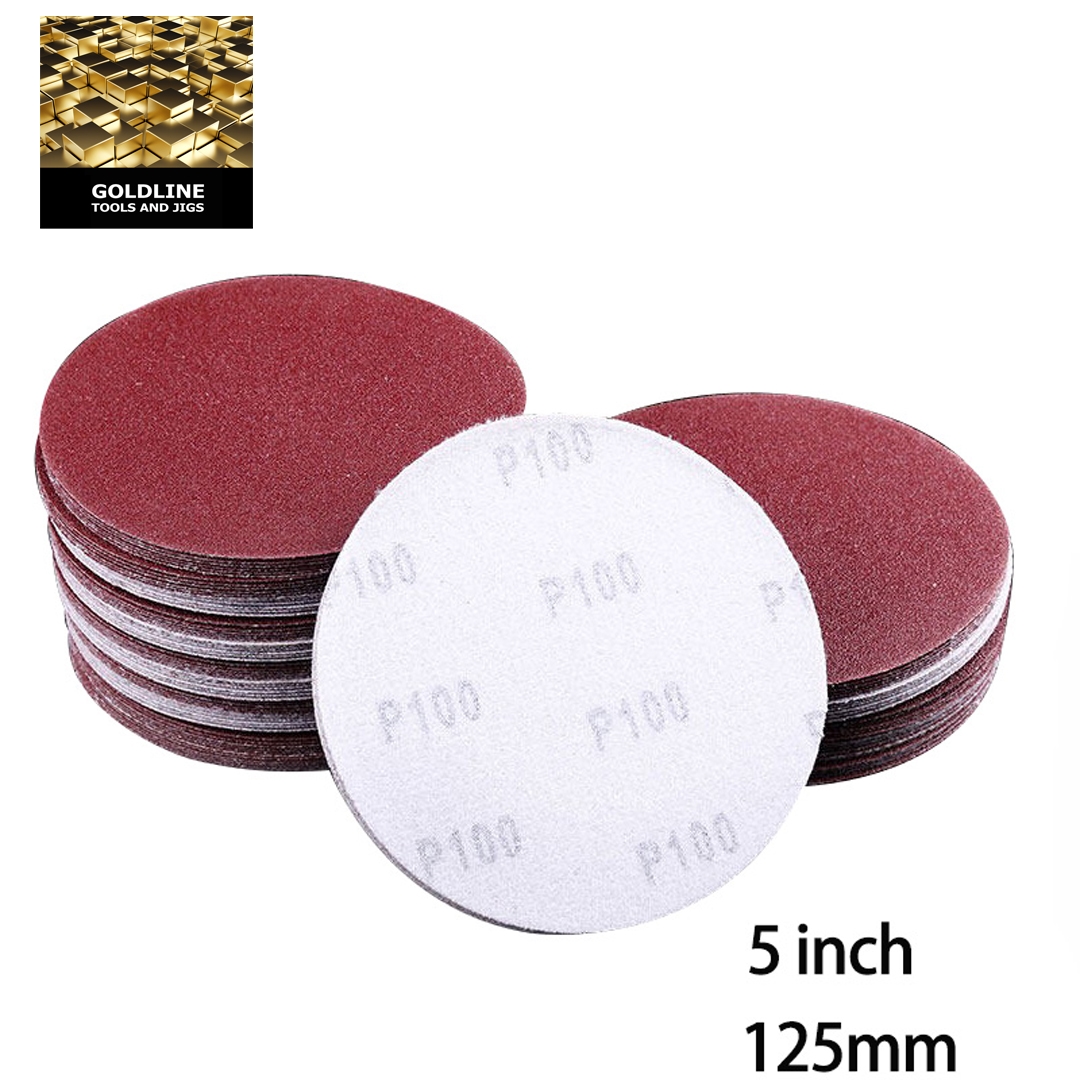 GOLDLINE - KIT COM 10 LIXAS PARA MADEIRA COM VELCRO - 125 MM