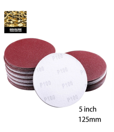 GOLDLINE - KIT COM 10 LIXAS PARA MADEIRA COM VELCRO - 125 MM