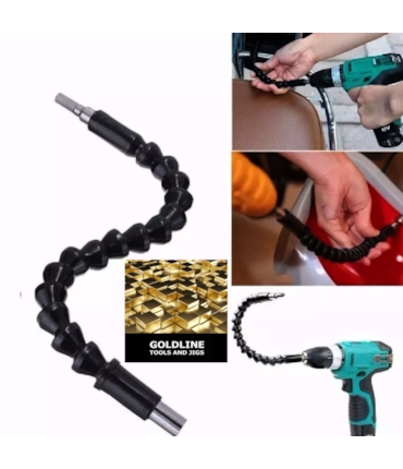 GOLDLINE - KIT COM 2 EIXOS FLEXÍVEIS (CHICOTES) PARA PARAFUSADEIRA 1/4