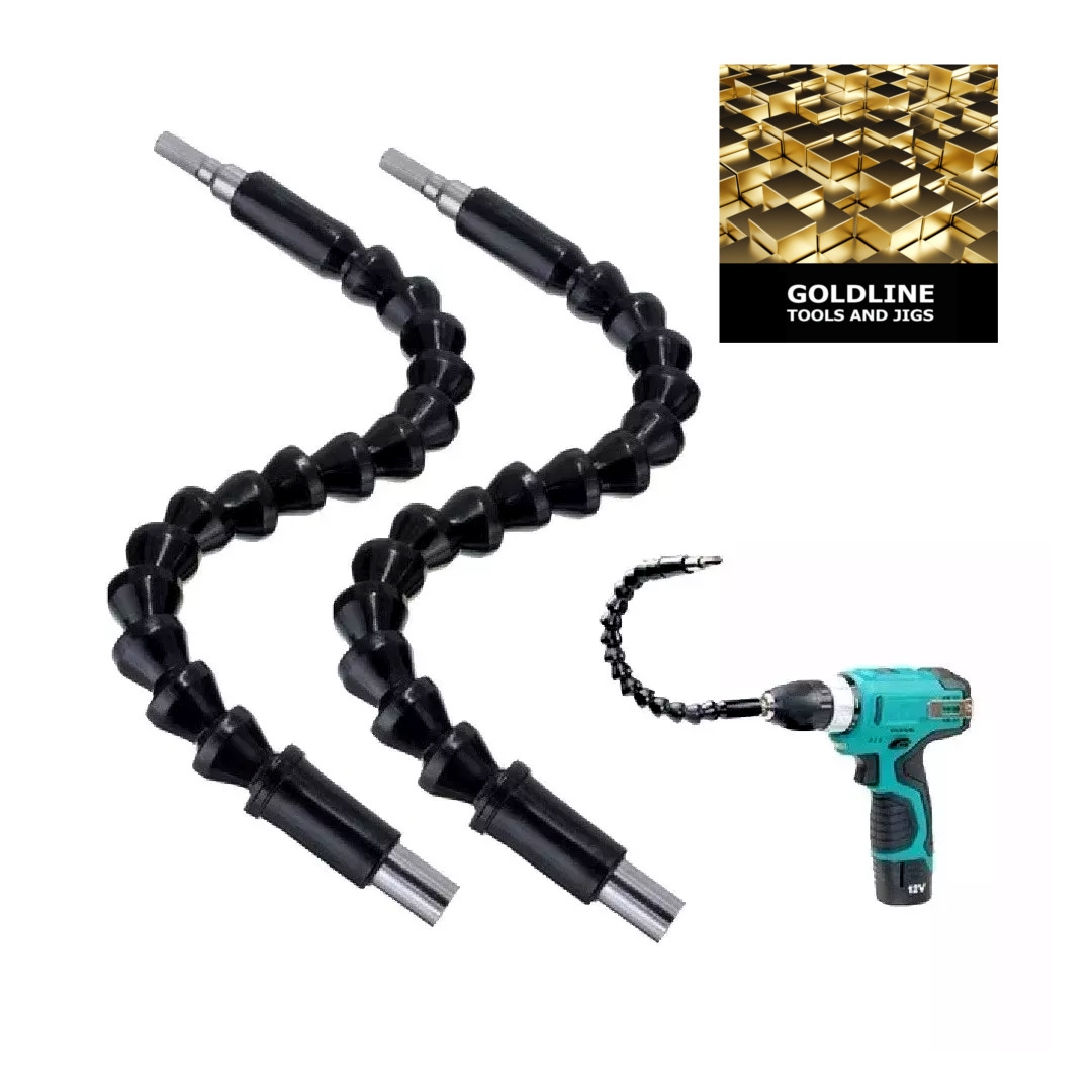 GOLDLINE - KIT COM 2 EIXOS FLEXÍVEIS (CHICOTES) PARA PARAFUSADEIRA 1/4