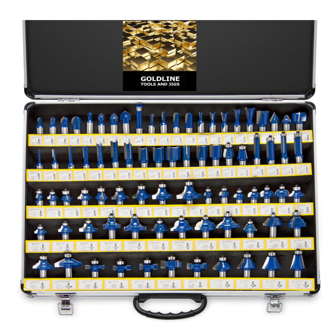 GOLDLINE - KIT COM 80 FRESAS PARA MADEIRA - EM METAL DURO - 1/4 E