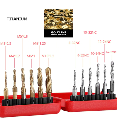 GOLDLINE - KIT COM BROCAS ESPIRAIS EM TITÂNIO