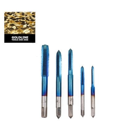 GOLDLINE - KIT COM BROCAS PARA ROSCAS EM AÇO TRATADO M35 NANO BLUE